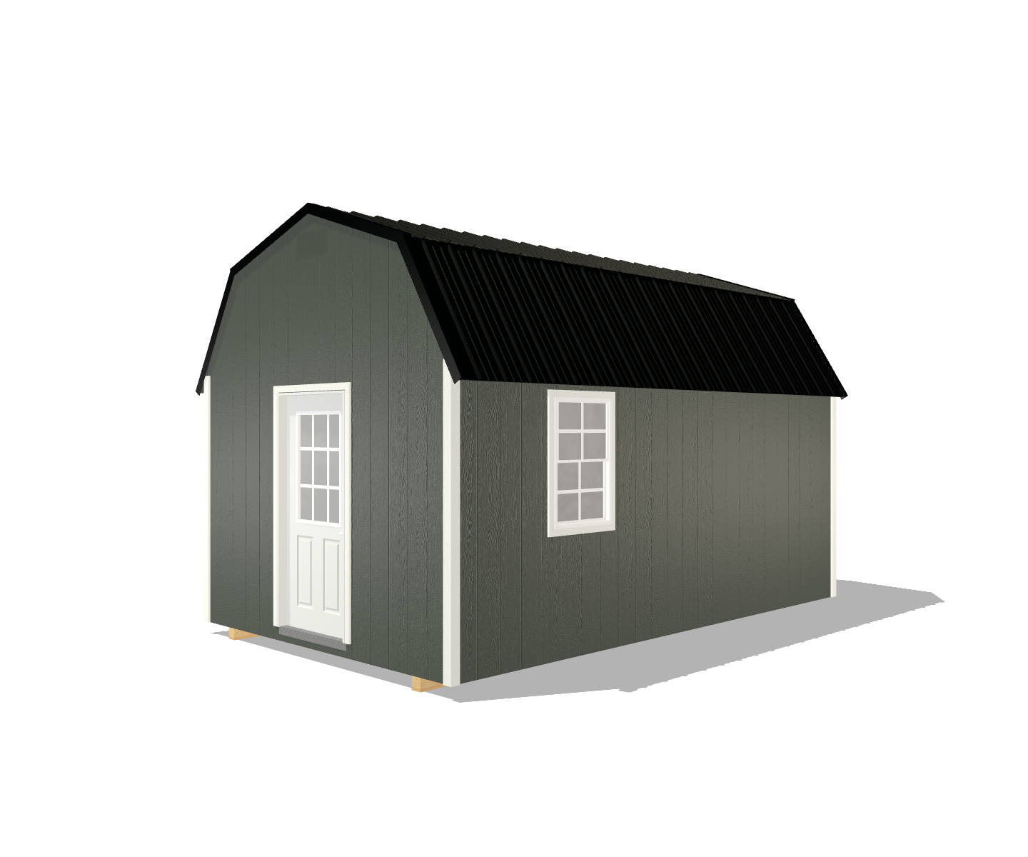 PRE-OWNED 10' x 16' Painted "Lofted Barn w/ Electric" - Image 2