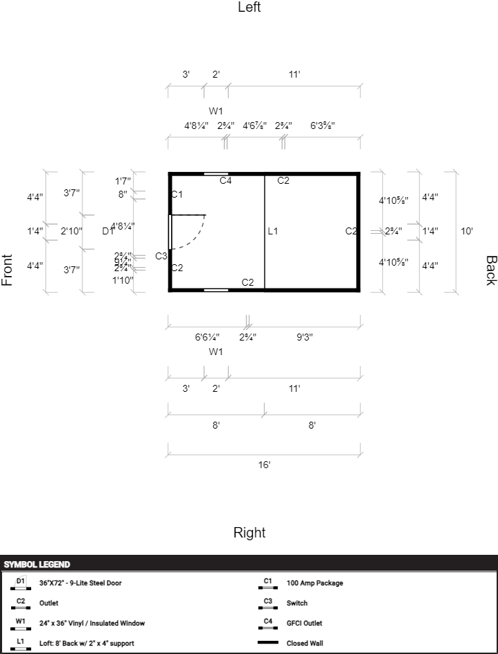 PRE-OWNED 10' x 16' Painted "Lofted Barn w/ Electric" - Image 3