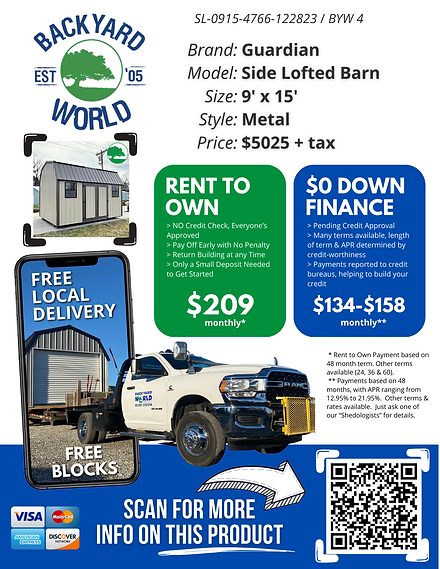 9' x 15' Metal "Side Lofted Barn" - Image 5