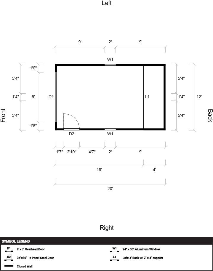 12' x 20' Painted "Garage" - Image 7