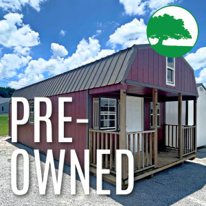 PRE-OWNED 12' x 32' Painted "Lofted Cabin"